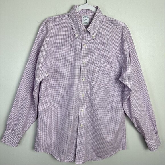 Brooks Brothers Other - Brooks Brothers Regent Shirt Mens 16-4/5 Pink Check Button Down Non Iron